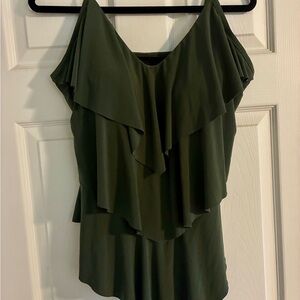 EUC size 16 Magicsuit Dark Green swimsuit suit top